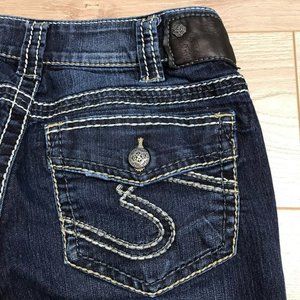 Silver Jeans Suki Skinny Dark Wash with Light Stitching